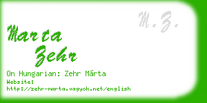marta zehr business card