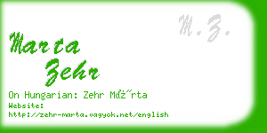 marta zehr business card